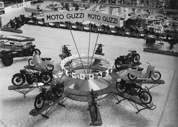 Moto Guzzi. Fiera Di Milano. Milan. Italy. 1950