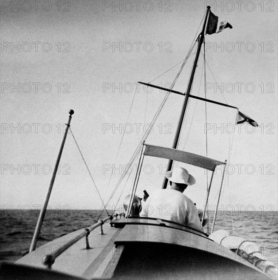 Italy. Tuscany. Livorno. Man On Boat. 1920-30