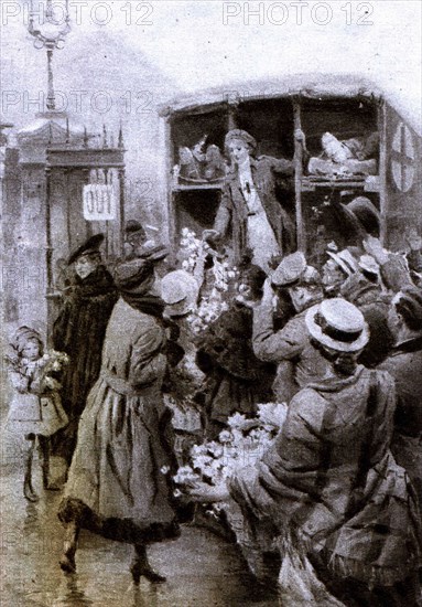 Flowers for the brawe at Charing Cross.