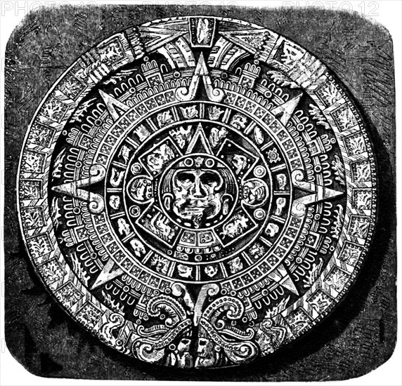 Aztec calendar stone.