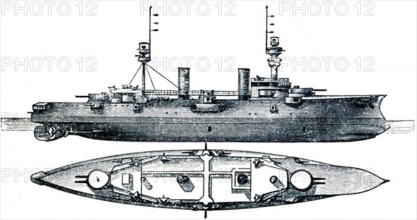 Prince Bismarck, the German armored cruiser.