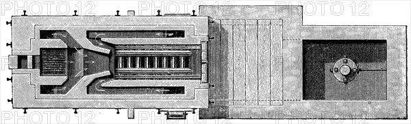 Hamburg crematorium furnace, the plan.