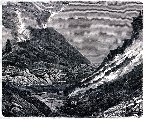 Interior view of the crater of Vesuvius.