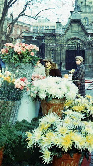 Display with flowers at the agricultural fair.