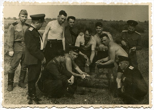 The officers of the Soviet Army on vacation.