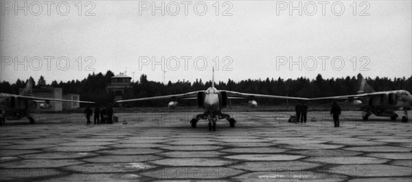Aircrafts MIG-23, air base Kubinka, USSR.