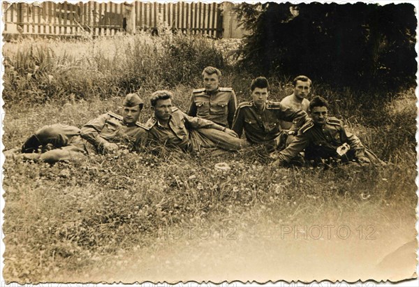 A group of military school cadets of Voroshilovgrad navigators aviation.