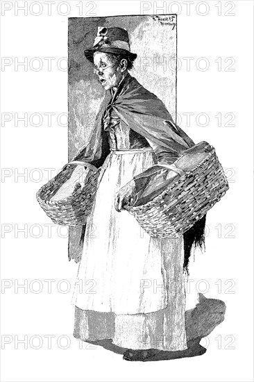 Fish seller with two baskets