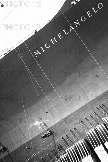Launching of Superliner  Michelangelo. 1962
