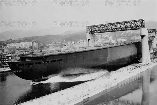 Launching of Superliner  Michelangelo. 1962