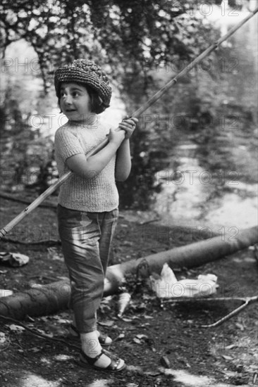 Sport fishing for children in the lakes of the zoo.