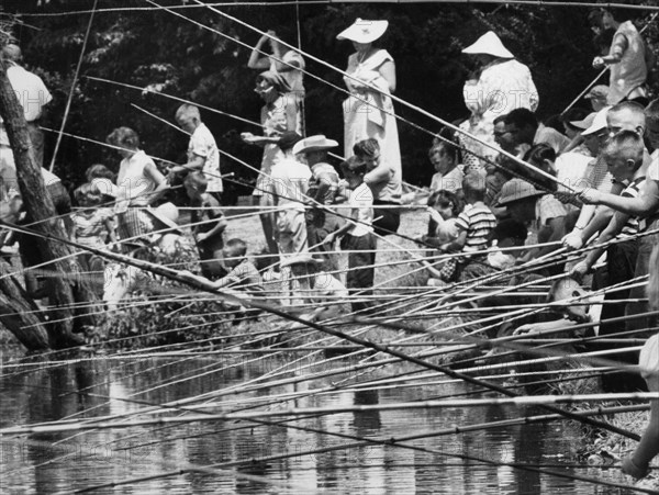 Boys fishing contest.