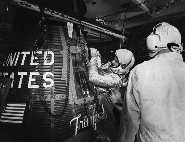 Astronaut John Glenn takes off on friendship 7 for the third mission around the earth.