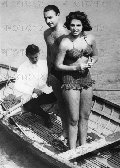 Princess Ira Furstemberg with her husband Hohenlohe Langenburg on lake garda.