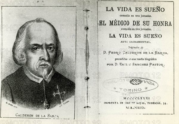 Calderon De La Barca Reproduction By A Book Of The Period.