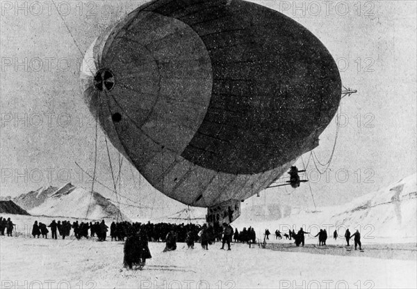 The Airship Italia Of Nobile Expedition, At King's Bay.