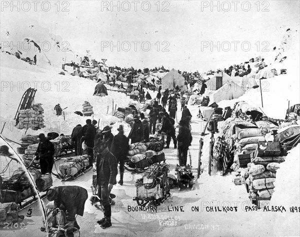 Boundary Line On Chilkoot Pass Alaska.