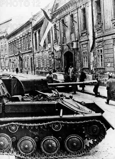 Russian Tanks In Budapest.