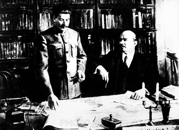 Vladimir Ilyich Ulyanov Lenin With Joseph Stalin.