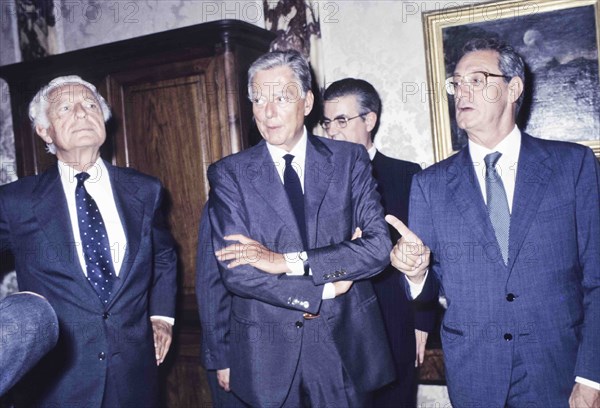 Gianni Agnelli, Umberto Angelli and Cesare Romiti.