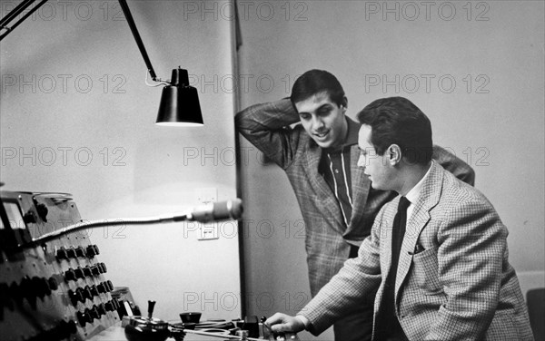 Adriano Celentano In The Recording Studio.