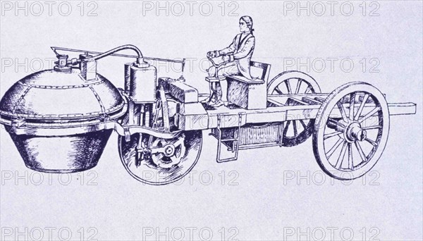 Carriage Of Cugnot In 1771, Steam Car.
