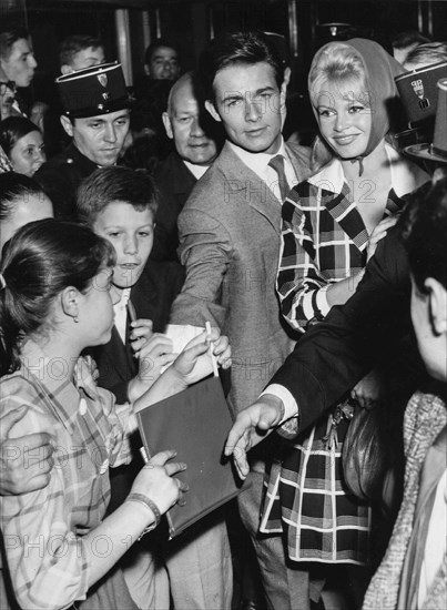 Brigitte Bardot and Jacques Charrier.