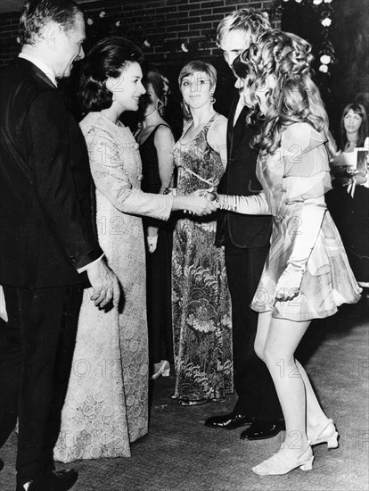 Julie Christie Shakes Hands With Princess Margaret.