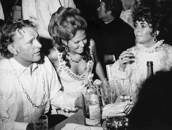 Richard Burton, Claudia Cardinale and Liz Taylor.