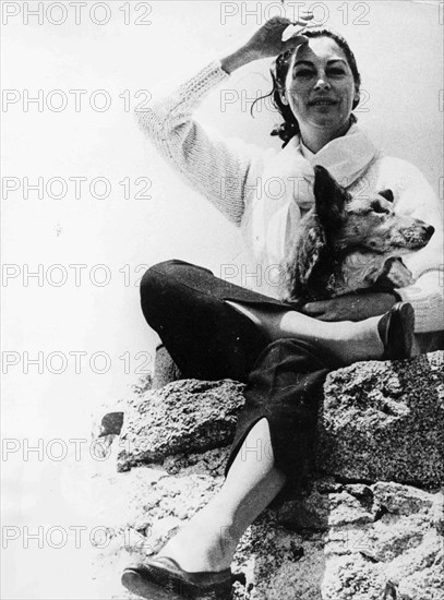 Ava Gardner With Dog.