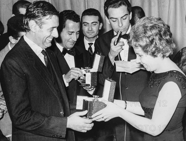 Dario Fo, Daniele Piombi, Alberto Sordi and Rosanna Vaudetti.