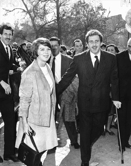 Franco Franchi, Ciccio Ingrassia, Domenico Modugno and Delia Scala.