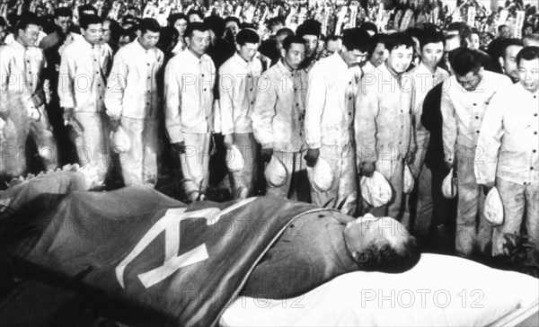 Beijing Workers At The Funeral Of Mao Tse Tung.