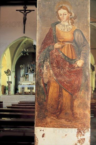 Italy. Abruzzo. Rosciolo. Church. Sirente-velino Natural Park