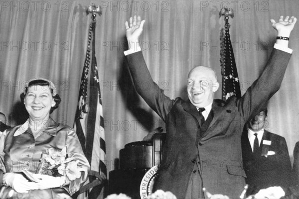 Dwight Eisenhower and His Wife. 1958