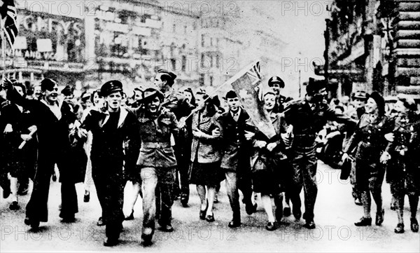 Celebration For The War After The Bombing In Hiroshima.