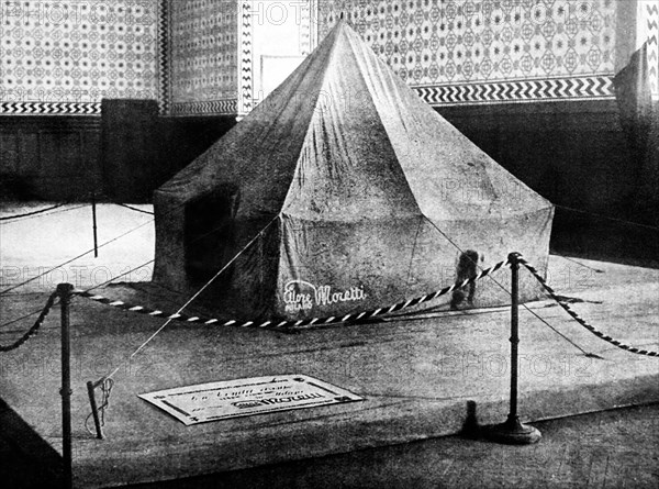 The red tent of the Umberto noble expedition designed by felice trojani, exposed to the Castello Sforzesco of Milan in 1928