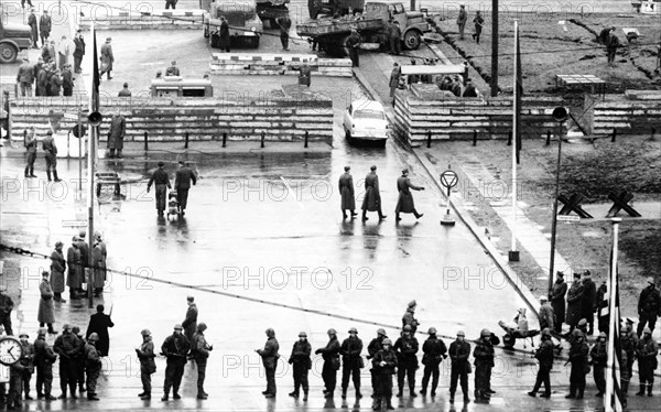 Germany, berlin, check point before the wall, 1961