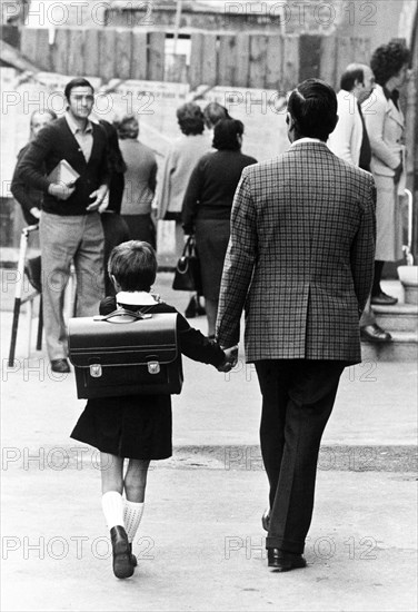 Italy, the first day of school, 70s