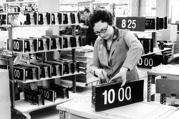 Working in the factory of sundials, Udine, Italy, 70 years