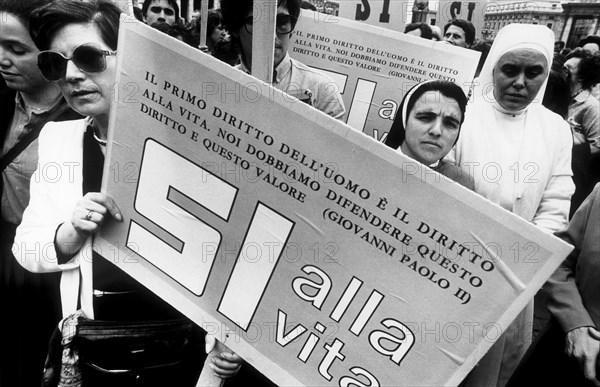 Rome, anti-abortion demonstration, 1978