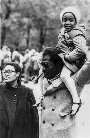 Family of black people in New York , 1980