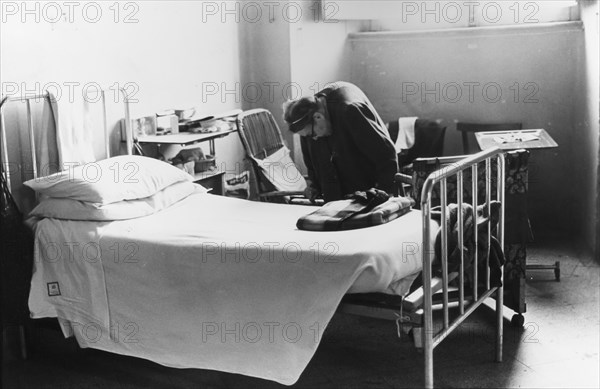 Elderly patient woman at policlinico hospital in rome