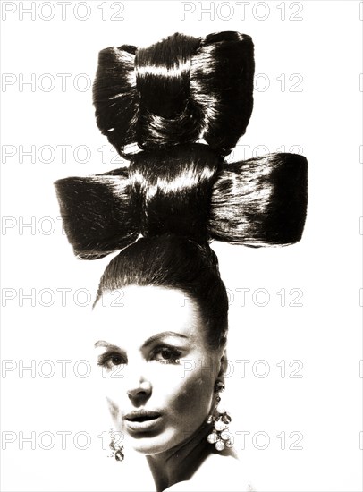 Woman with 1960's hairstyle