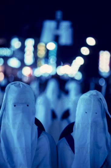 Rites of holy week, hooded catholic procession, taranto, puglia, italy