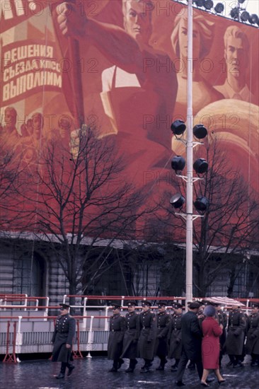 Russian soldiers on parade, moscow, russia federation, 70's