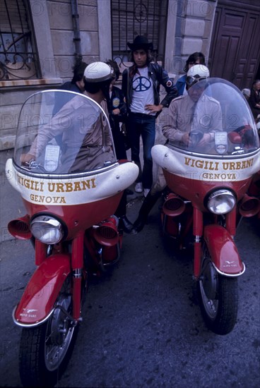 Traffic policeman, genova, 70's