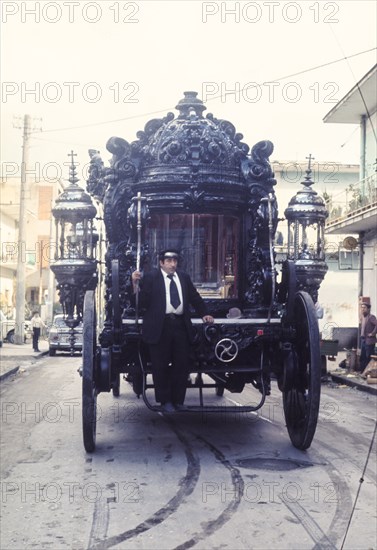 Italy, campania, naples, hearse, 70's