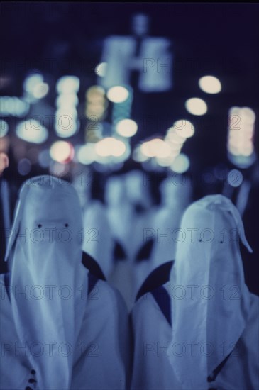 Holy week, hooded procession, taranto, puglia, italy, 70's