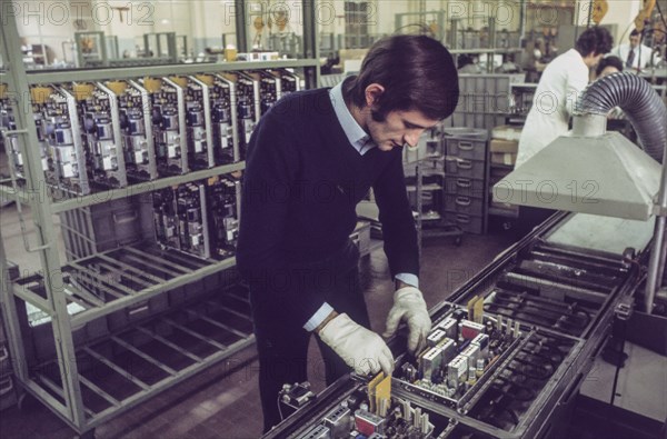 Worker in an electronics industry, 70's